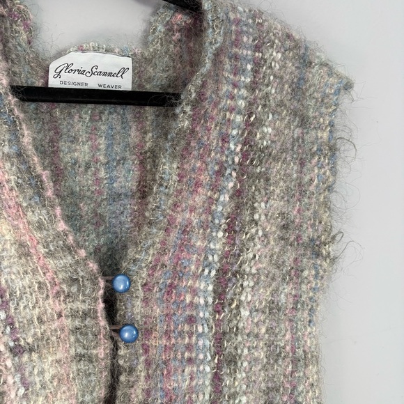 Vintage Bohemian Mohair Sweater Vest Top / Doen Christy Dawn Magnolia Pearl - Picture 3 of 6